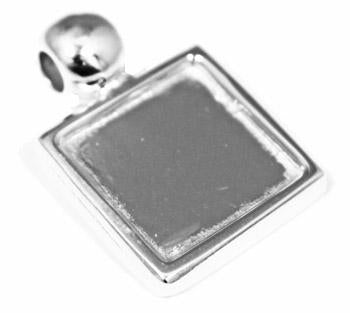 Engravable German Silver Square Pendant With Beveled Edge Design And Barrel Bail - Atlanta Jewelers Supply