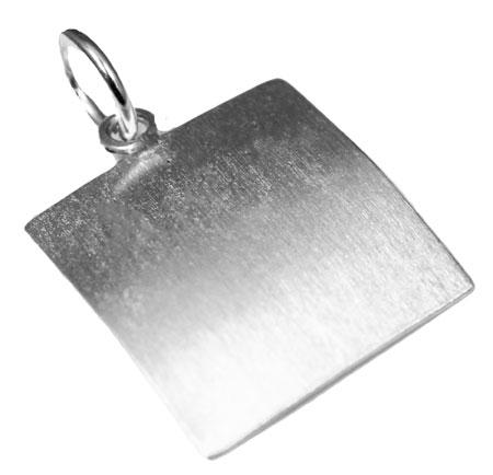 Engravable German Silver Square Silver Brushed Pendant - Atlanta Jewelers Supply
