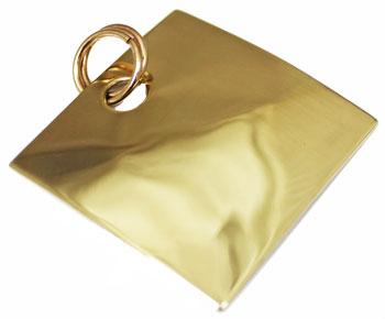 Engravable Gold German Silver Square Pendant With Two Jump Rings - Atlanta Jewelers Supply