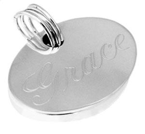 Engravable Oval Gold German Silver Pendant With Triple Jump Ring - Atlanta Jewelers Supply