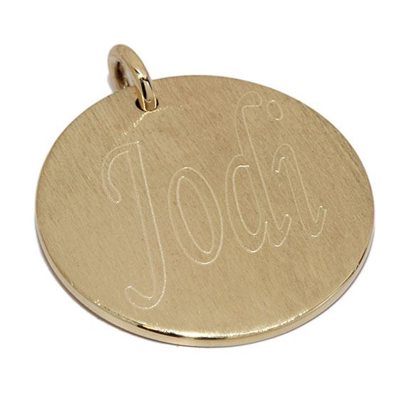 German Silver Gold Brushed Round Engravable Disc - Atlanta Jewelers Supply