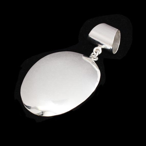 German Silver Engravable Silver Colored Oval Pendant - Atlanta Jewelers Supply