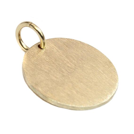 German Silver Engravable Matte Gold Finish Circle Pendant - Atlanta Jewelers Supply