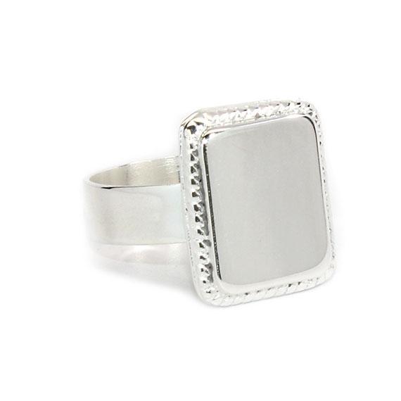 German Silver Oval and Square Engravable Rings with Rope Border Design - Atlanta Jewelers Supply