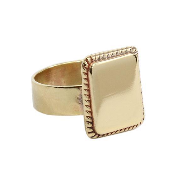 German Silver Oval and Square Engravable Rings with Rope Border Design - Atlanta Jewelers Supply