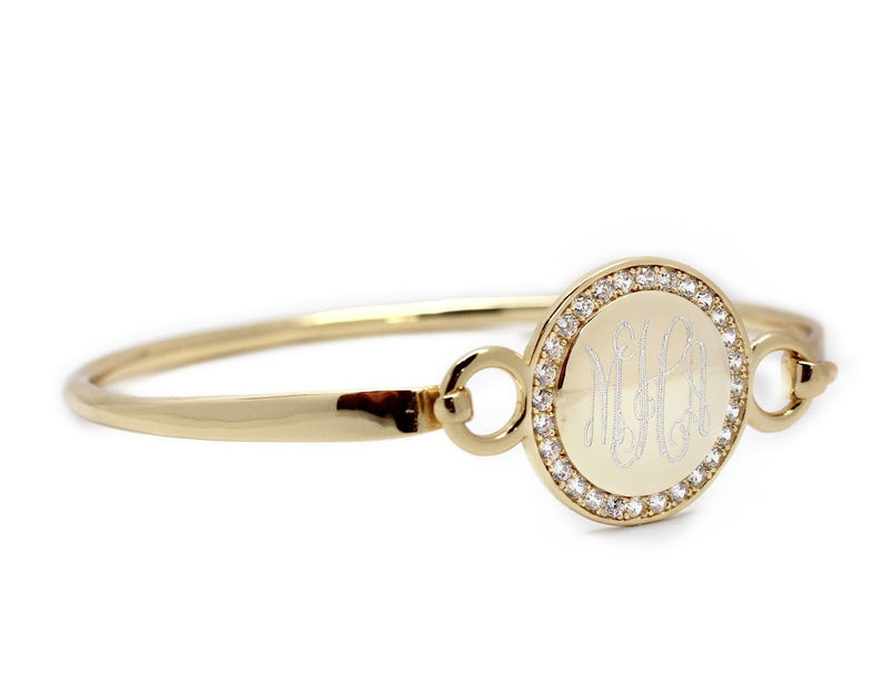 Engravable Cz Princess Circle Bangle Bracelets available in 3 colors - Atlanta Jewelers Supply