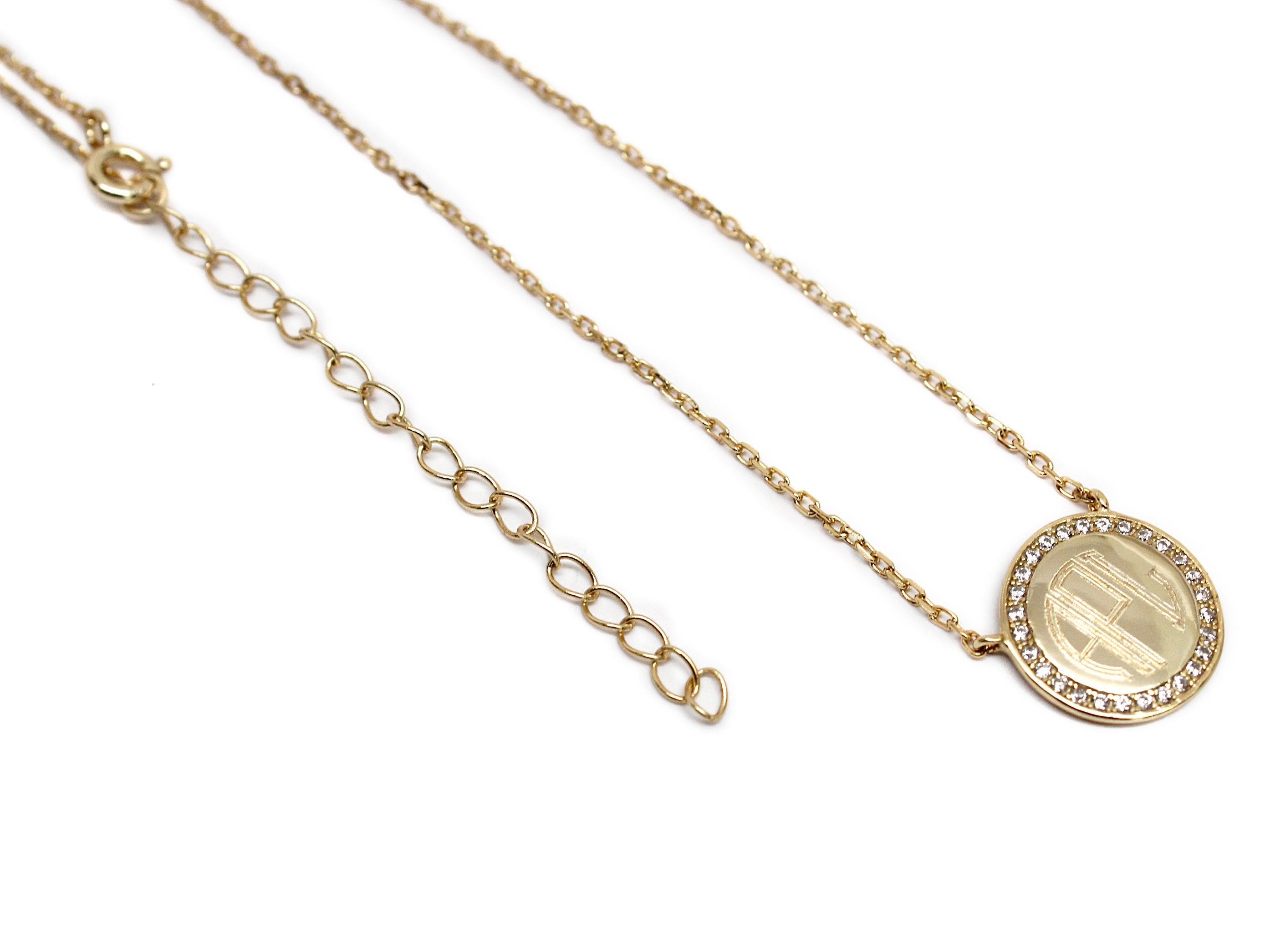 Sterling Silver Engravable Round Cz Pendant Necklaces - Atlanta Jewelers Supply