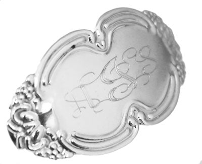 Sterling Silver Oval Engravable Hair Clip with  Design on the edge - Atlanta Jewelers Supply