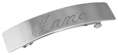 Sterling Silver Rectangle Large Tall Engravable Hair Clip - Atlanta Jewelers Supply