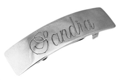 Sterling Silver Rectangle Small Engravable Hair Clip - Atlanta Jewelers Supply