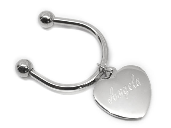 Non-Silver Engravable  Heart Shaped Keychain with Screwoff Caps - Atlanta Jewelers Supply