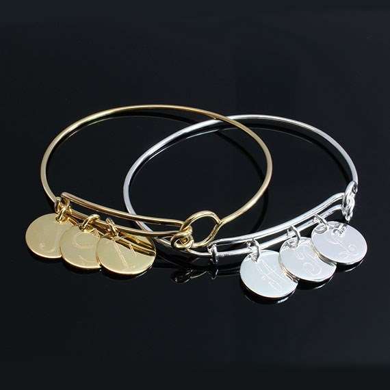 Engravable German Silver Adjustable Bracelet with Three Disc - Atlanta Jewelers Supply