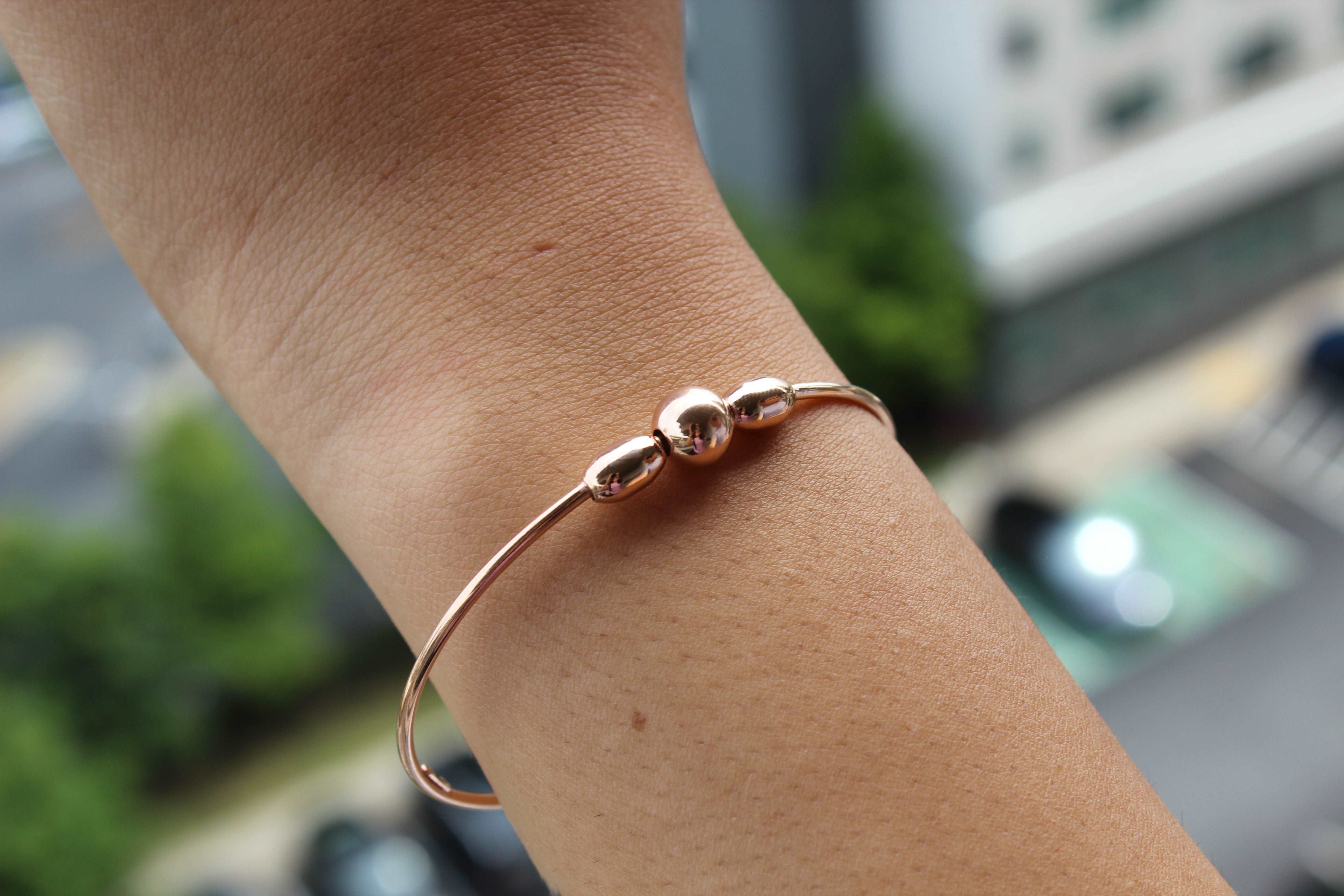 Center Beaded Open Bangle - Atlanta Jewelers Supply