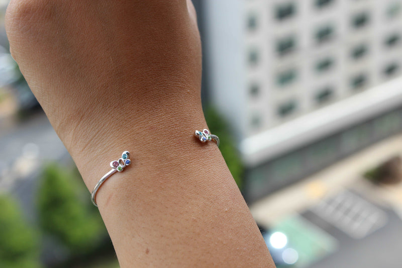 Butterfly Multi-Color Open Bangle - Atlanta Jewelers Supply