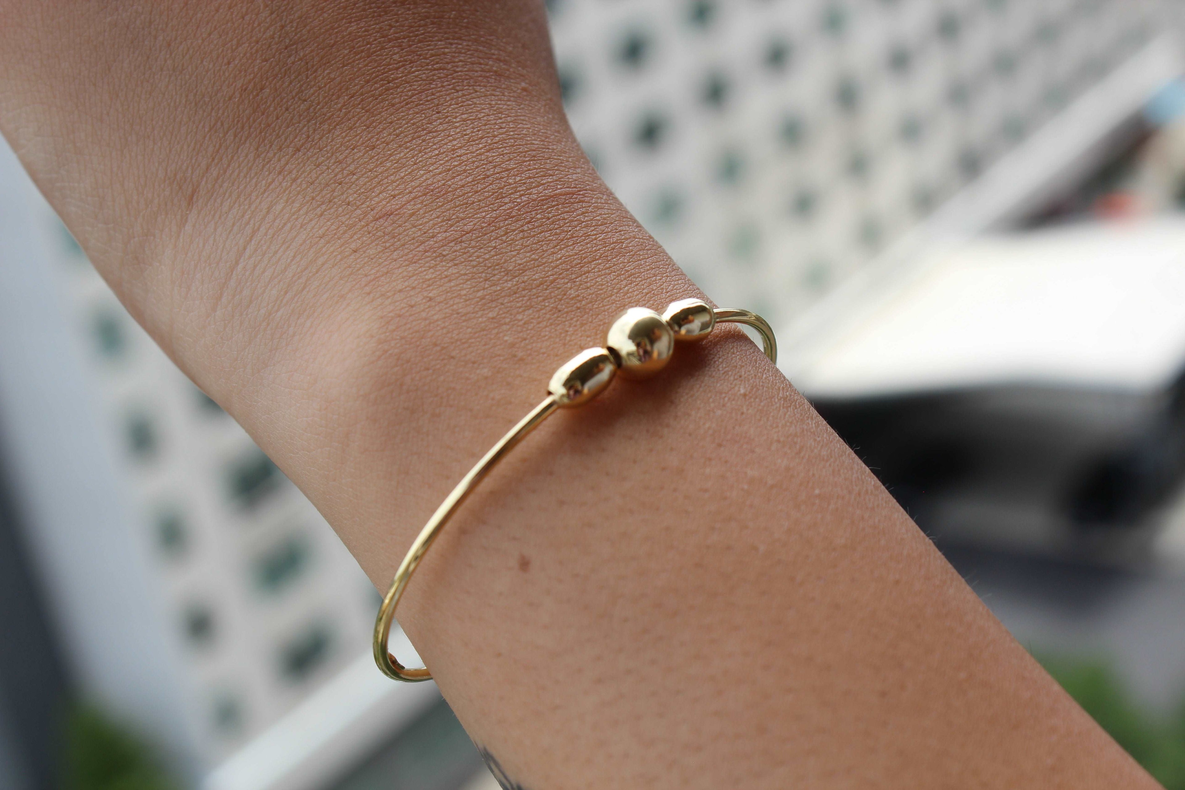 Center Beaded Open Bangle - Atlanta Jewelers Supply