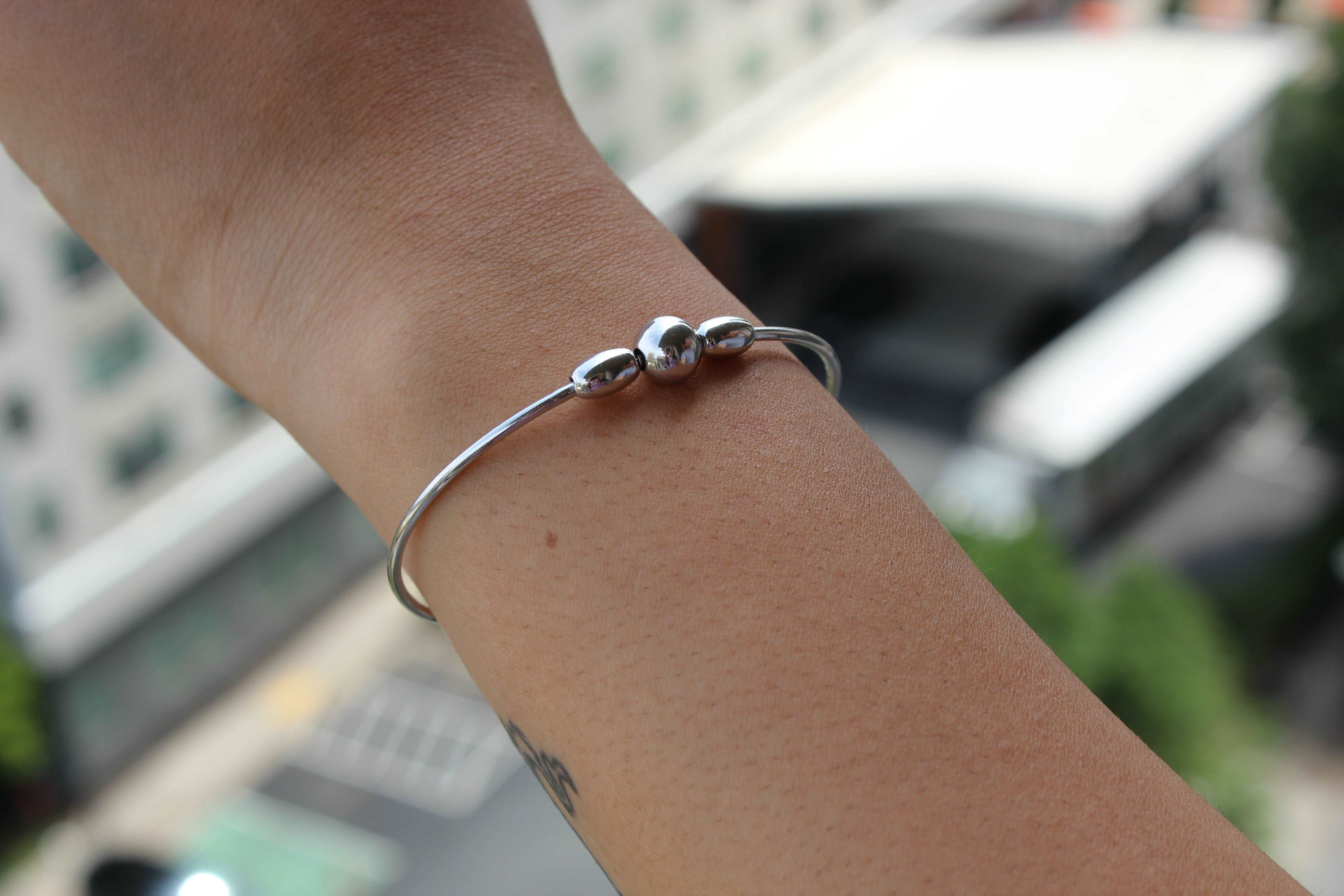 Center Beaded Open Bangle - Atlanta Jewelers Supply