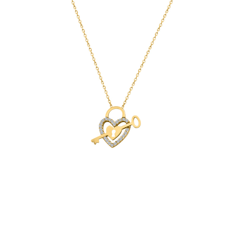 14k Heart Lock Necklace - Atlanta Jewelers Supply