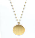 Engravable Fashion 6 mm Pearl Necklace With Personalized Steel Pendant in Gold Or Silver - Atlanta Jewelers Supply