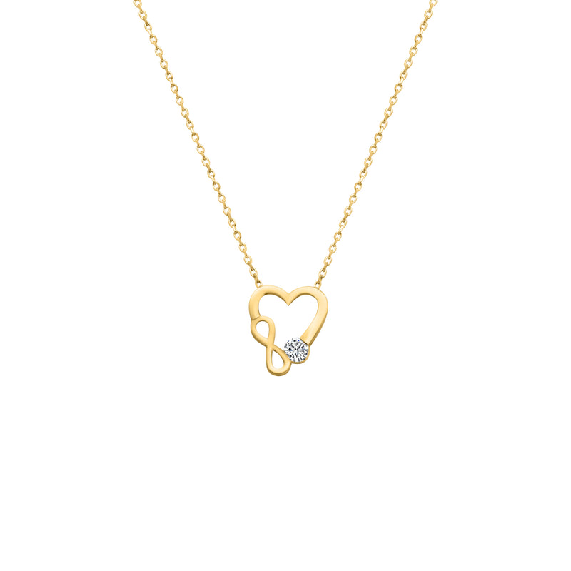14k Gold Heart and Infinity Necklace - Atlanta Jewelers Supply
