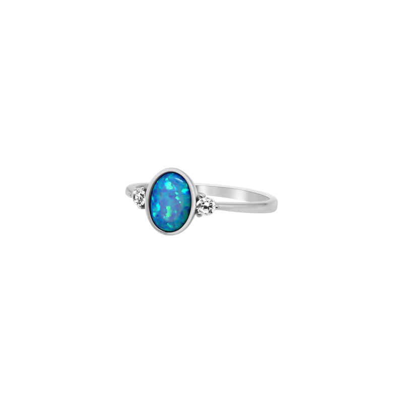 Opal Three Stone Ring