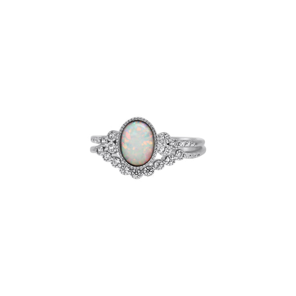 Double Band CZ Opal Rings