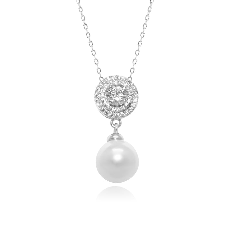Sterling Silver CZ Pearl Necklace - Atlanta Jewelers Supply