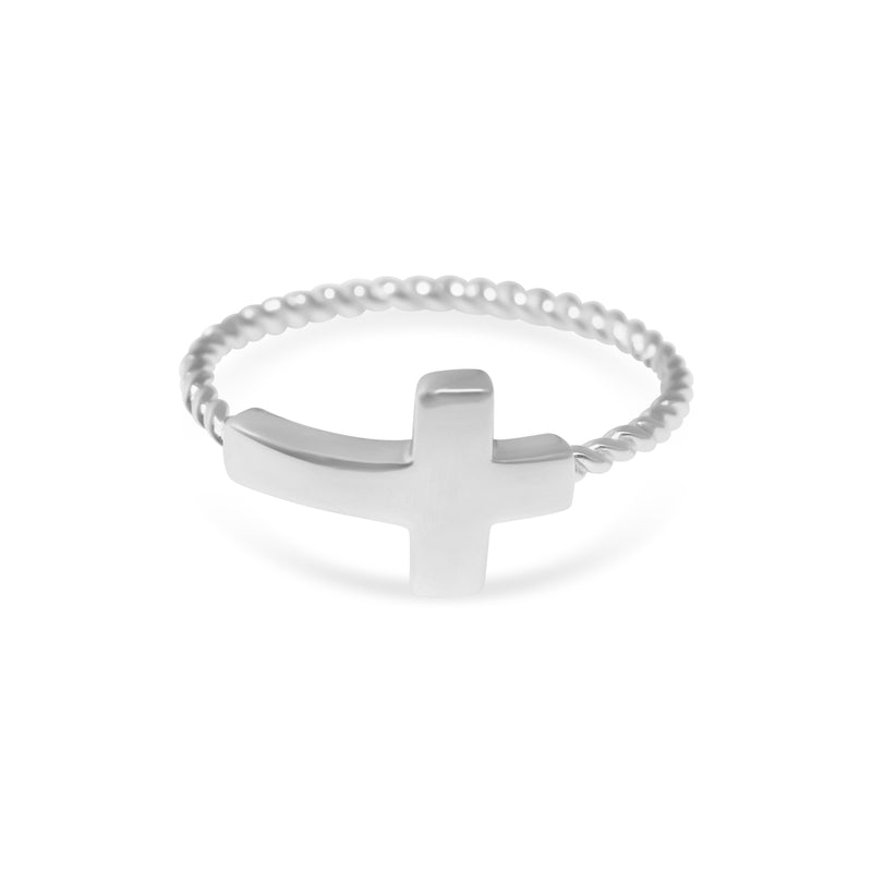 STERLING SILVER CROSS RINGS WITH THIN ROPE BAND - Atlanta Jewelers Supply
