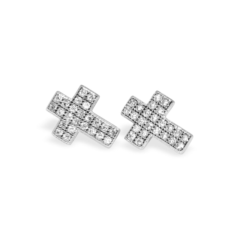 Sterling Silver Thick Cross Studs - Atlanta Jewelers Supply