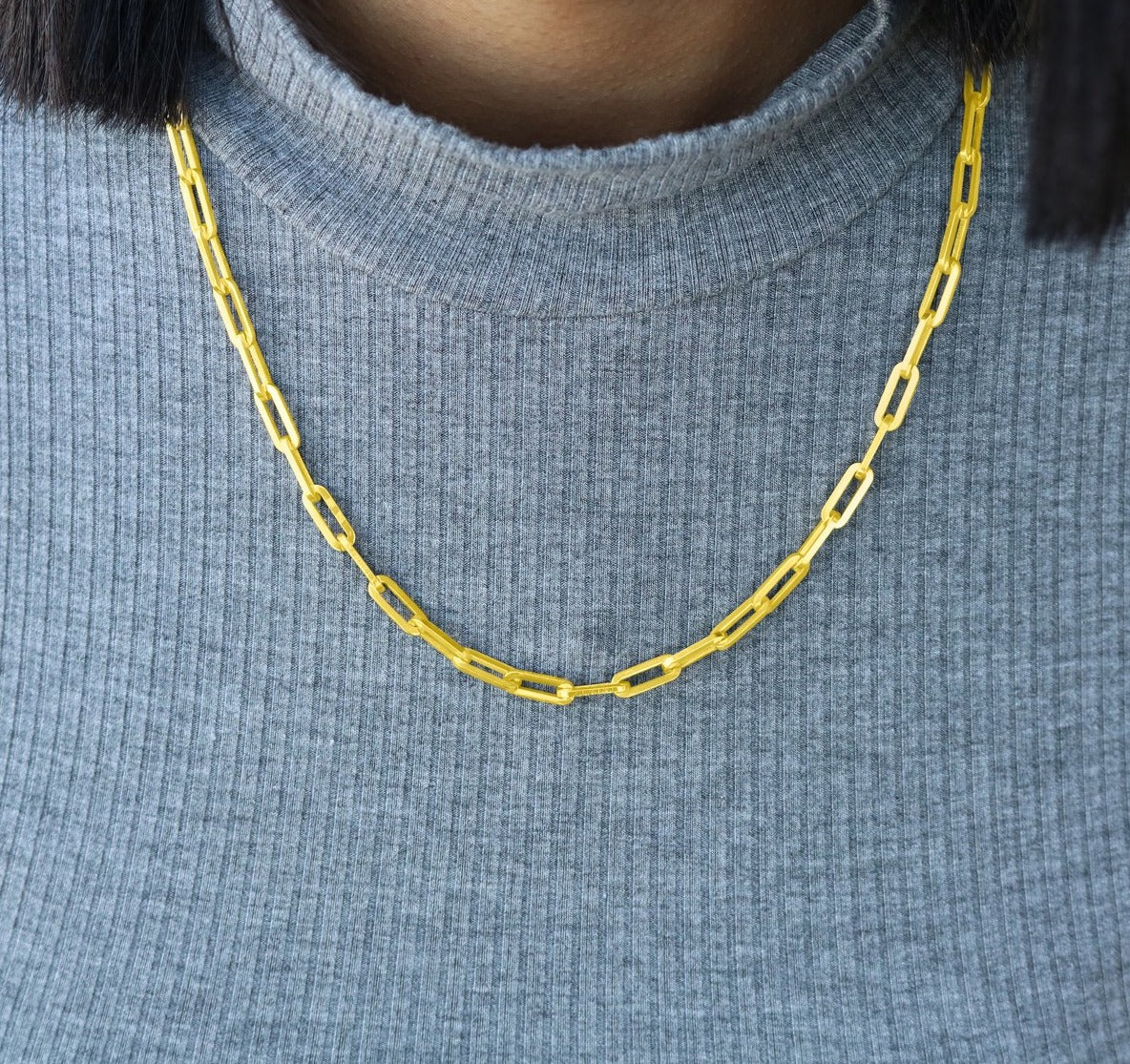 Sterling Silver Thick Paper Chain Necklace - Atlanta Jewelers Supply