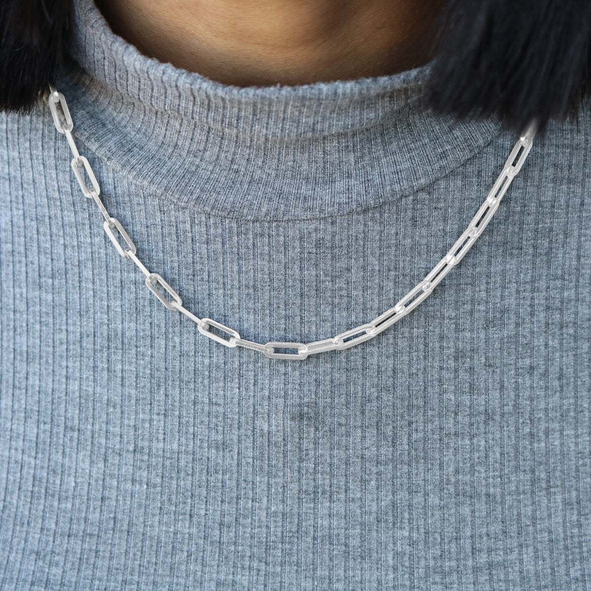 Sterling Silver Thick Paper Chain Necklace - Atlanta Jewelers Supply