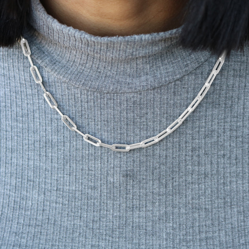 Sterling Silver Thick Paper Chain Necklace - Atlanta Jewelers Supply