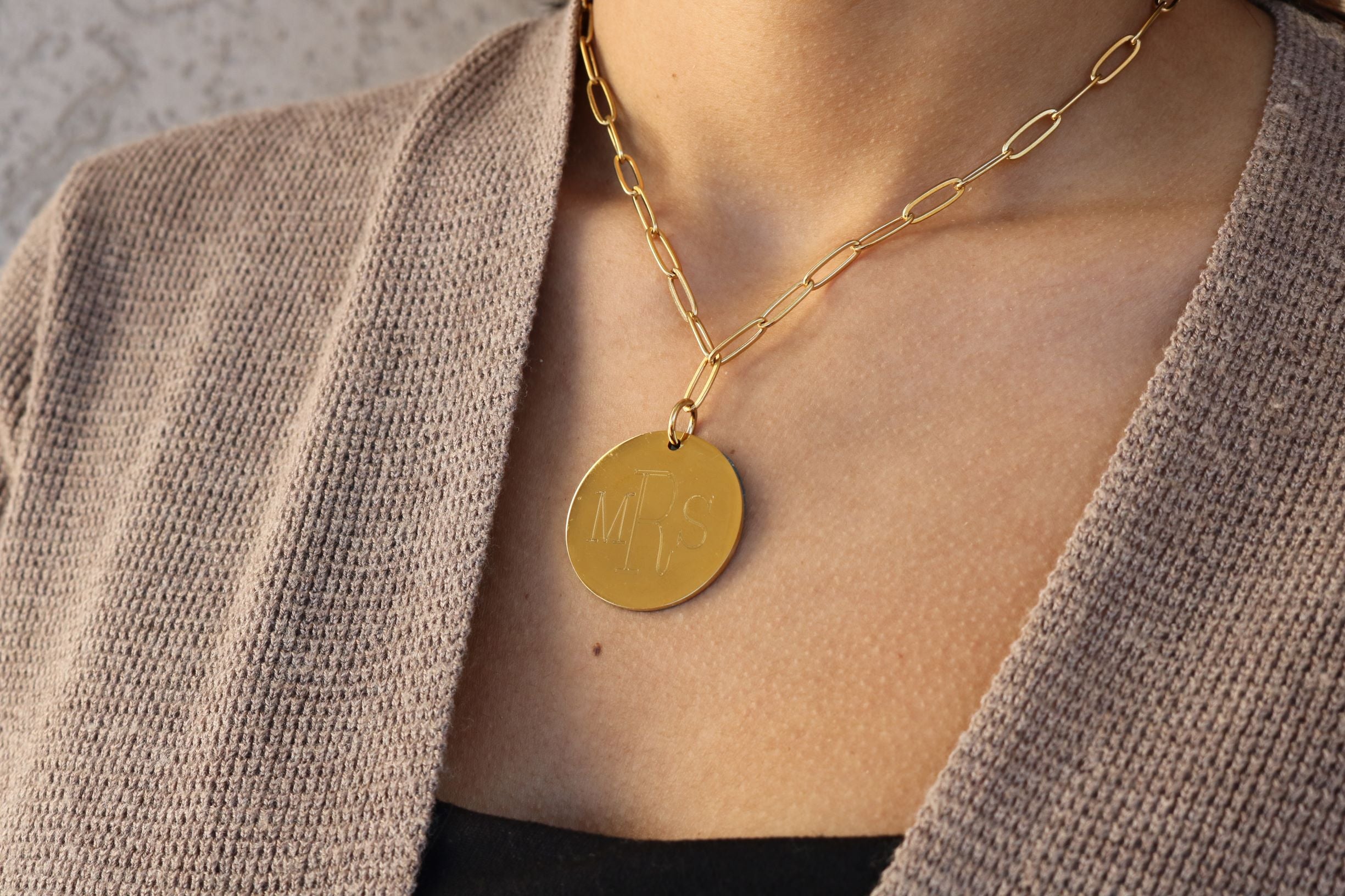 Stainless Steel Paper Clip Engraved Necklace - Atlanta Jewelers Supply