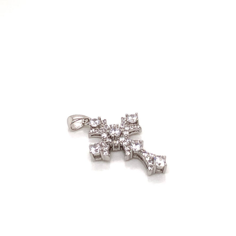 SPARKLING STERLING SILVER CZ CROSS PENDANT - Atlanta Jewelers Supply