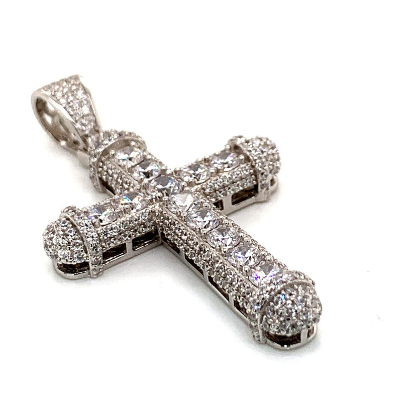 BOLD CZ STERLING SILVER CROSS PENDANT - Atlanta Jewelers Supply