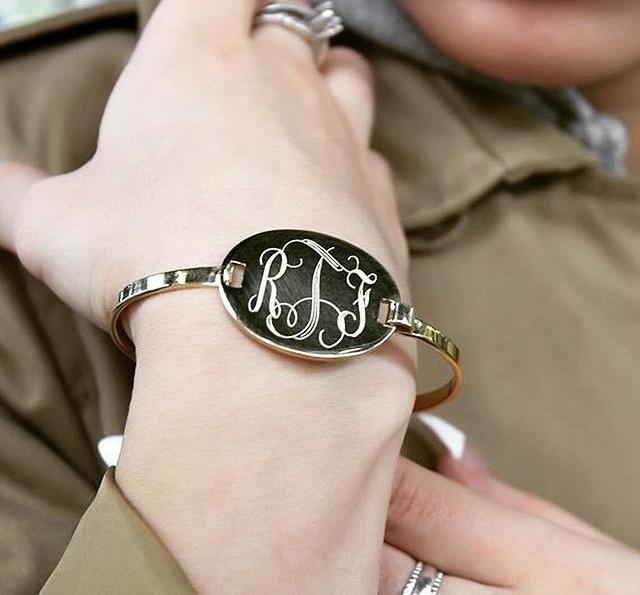 Engravable German Silver Oval Bangle Bracelet - Atlanta Jewelers Supply