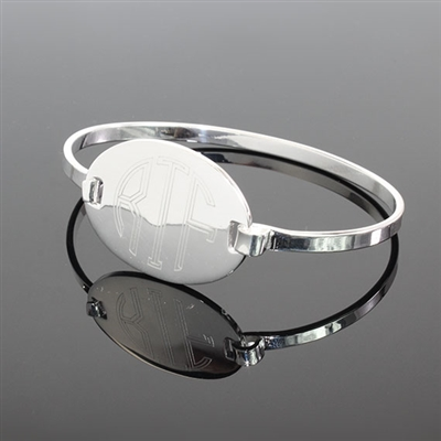 Engravable German Silver Oval Bangle Bracelet - Atlanta Jewelers Supply