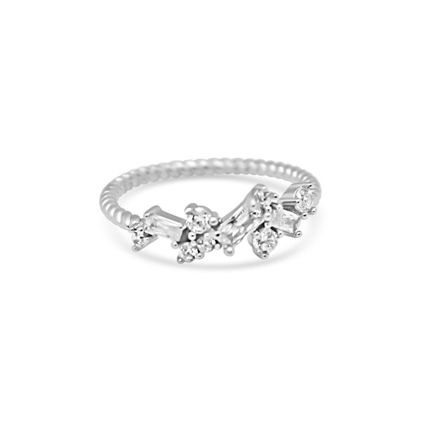 Rope Band Cluster CZ Ring - Atlanta Jewelers Supply