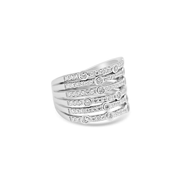 Single Band 6 Row Sterling Silver Stacked Ring - Atlanta Jewelers Supply