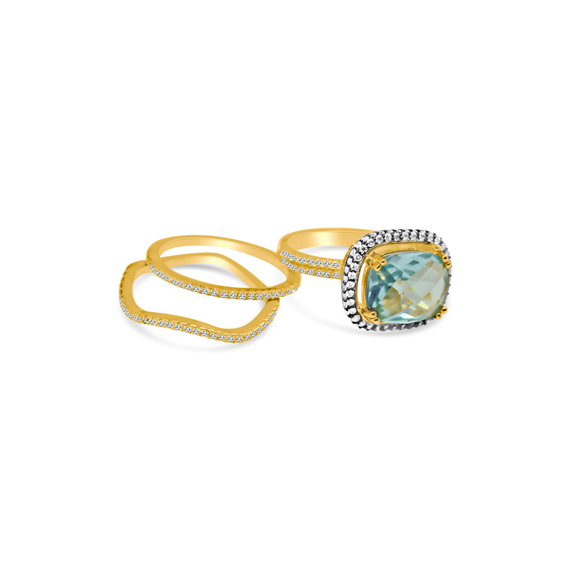 Gemstone CZ Triple Band Ring - Atlanta Jewelers Supply