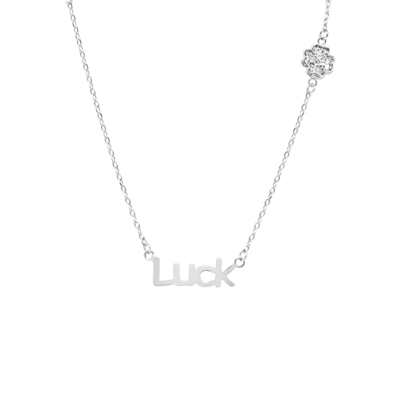 Luck Necklace with Cz Four Leaf Clover - Atlanta Jewelers Supply