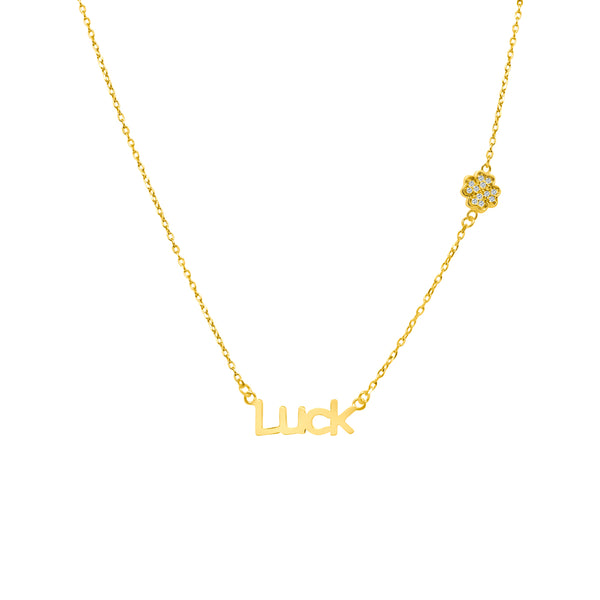 Luck Necklace with Cz Four Leaf Clover - Atlanta Jewelers Supply