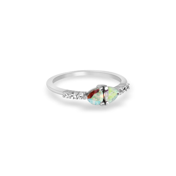 Opposite Triangle Rainbow Stone Ring - Atlanta Jewelers Supply