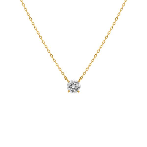 Sterling Silver 4 Prong Round 7mm 1.2 CT Moissanite Necklace W/ Certification