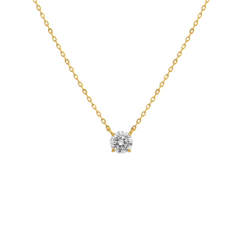 Sterling Silver 4 Prong Round 7mm 1.2 CT Moissanite Necklace W/ Certification