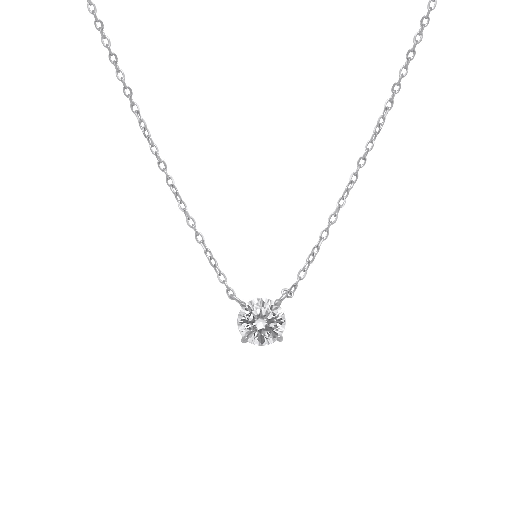 Sterling Silver 4 Prong Round 7mm 1.2 CT Moissanite Necklace W/ Certification