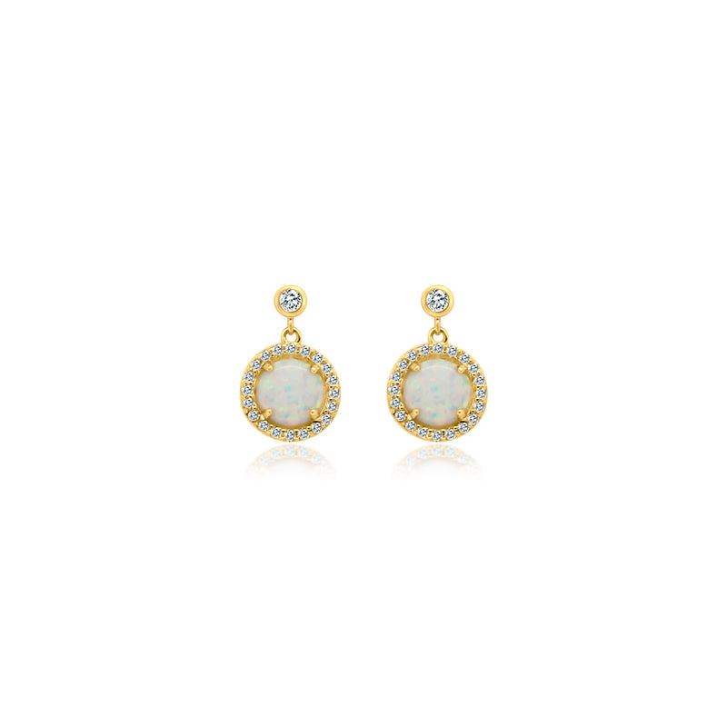 White Opal CZ Circle Earrings - Atlanta Jewelers Supply