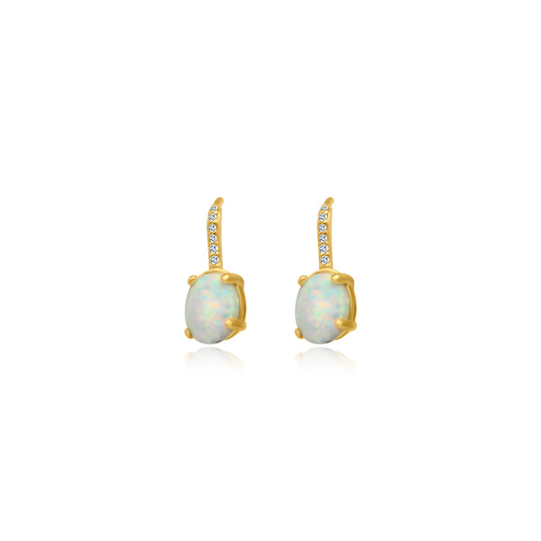 White Opal Lever Back Earrings - Atlanta Jewelers Supply