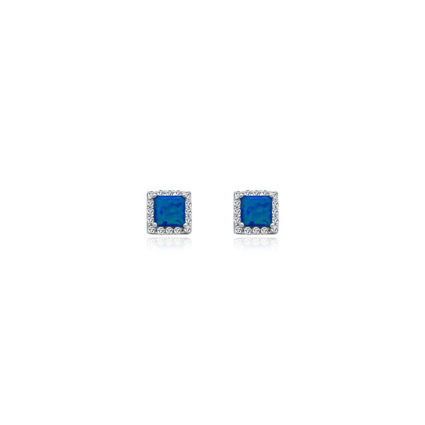 Square Blue Opal Studs - Atlanta Jewelers Supply