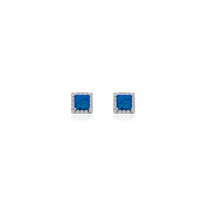 Square Blue Opal Studs - Atlanta Jewelers Supply