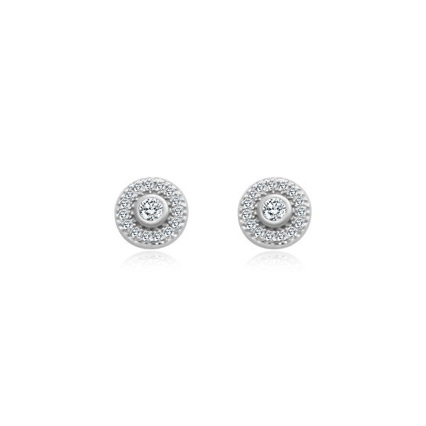 Sterling Silver CZ Halo Studs - Atlanta Jewelers Supply